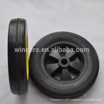 6x1.5 solid rubber wheels for trash bin/trolley/kick scooter